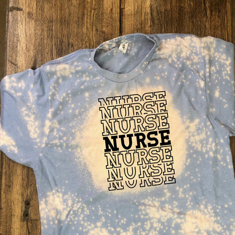 Stacked Nurse Bleach T-Shirt