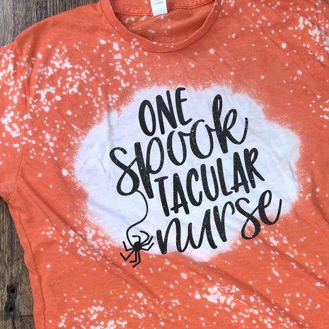 Glitter Bleach One Spooktacular Nurse T-Shirt