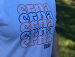 Retro Stacked CRNA T-Shirt - Orange and Blue
